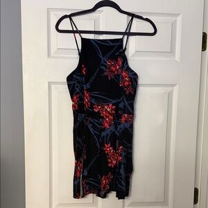 Band of Gypsies Black and Red Floral Mini Dress